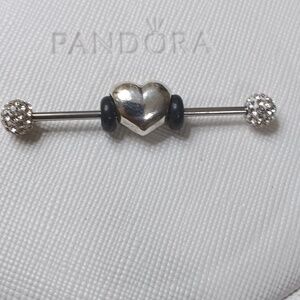 Pandora Vintage Stirling Silver Big Smooth Heart Charm (2 Listed Separately)